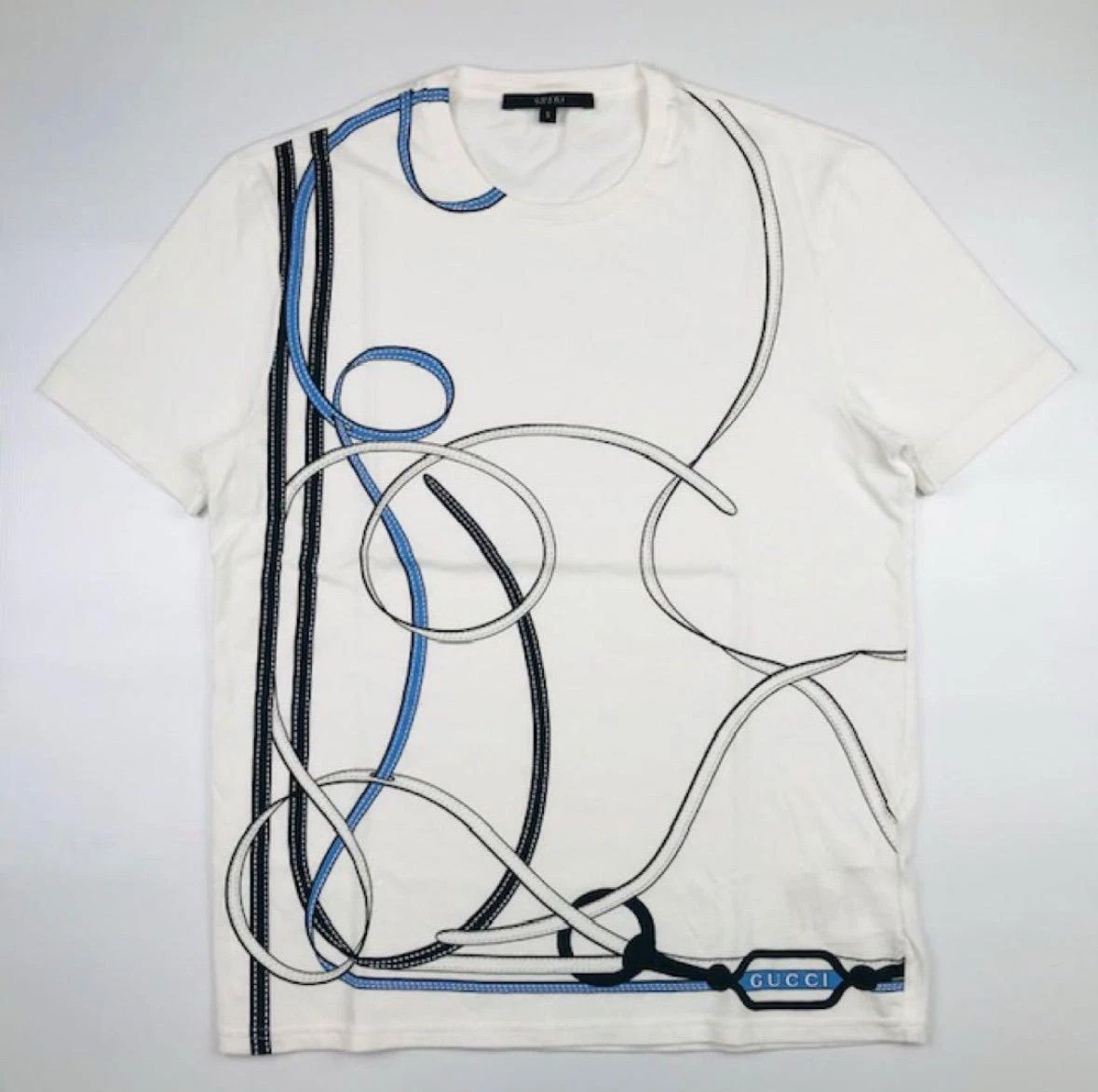 T shirt homme col rond coton motif logo icône à bretelles GUCCI S F/S du Japon