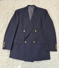USED EXCELLENT CONDITION CHRISTIAN DIOR NAVY BLAZER WITH GOLD LOGO BUTTONS AND