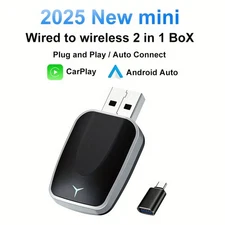 2in1 wireless CarPlay&Android Auto adapter, supports original wired car systems 