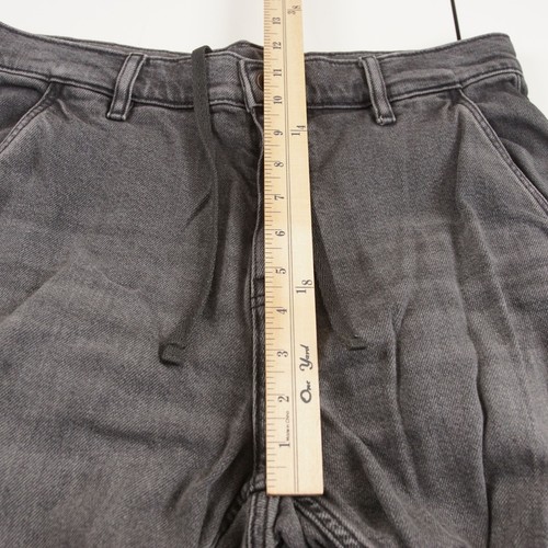 Pantalones de mezclilla Uniqlo relajados desteñidos negros holgados al tobillo unisex talla M - Imagen 6 de 9