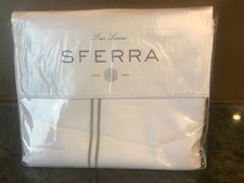 Sferra Grande Hotel King Duvet Cover White/Silver NIP 