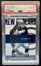 2004 Topps Finest Tom Brady Jersey Game Worn #105 Patriots PSA 8
