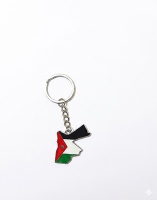 Jordan Flag Map Keychain Metal Pendant Souvenir Gift Key Ring Travel Accessory