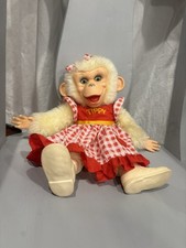 Tippy Howdy Doody Rubber Face Girl Monkey Toyman Vintage Plush Animal In Dress
