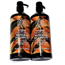 2 Pack Dead Sea Collection Argan Helps Revive Dull Hair Mineral Shampoo 33.8oz 0.77 per gallon