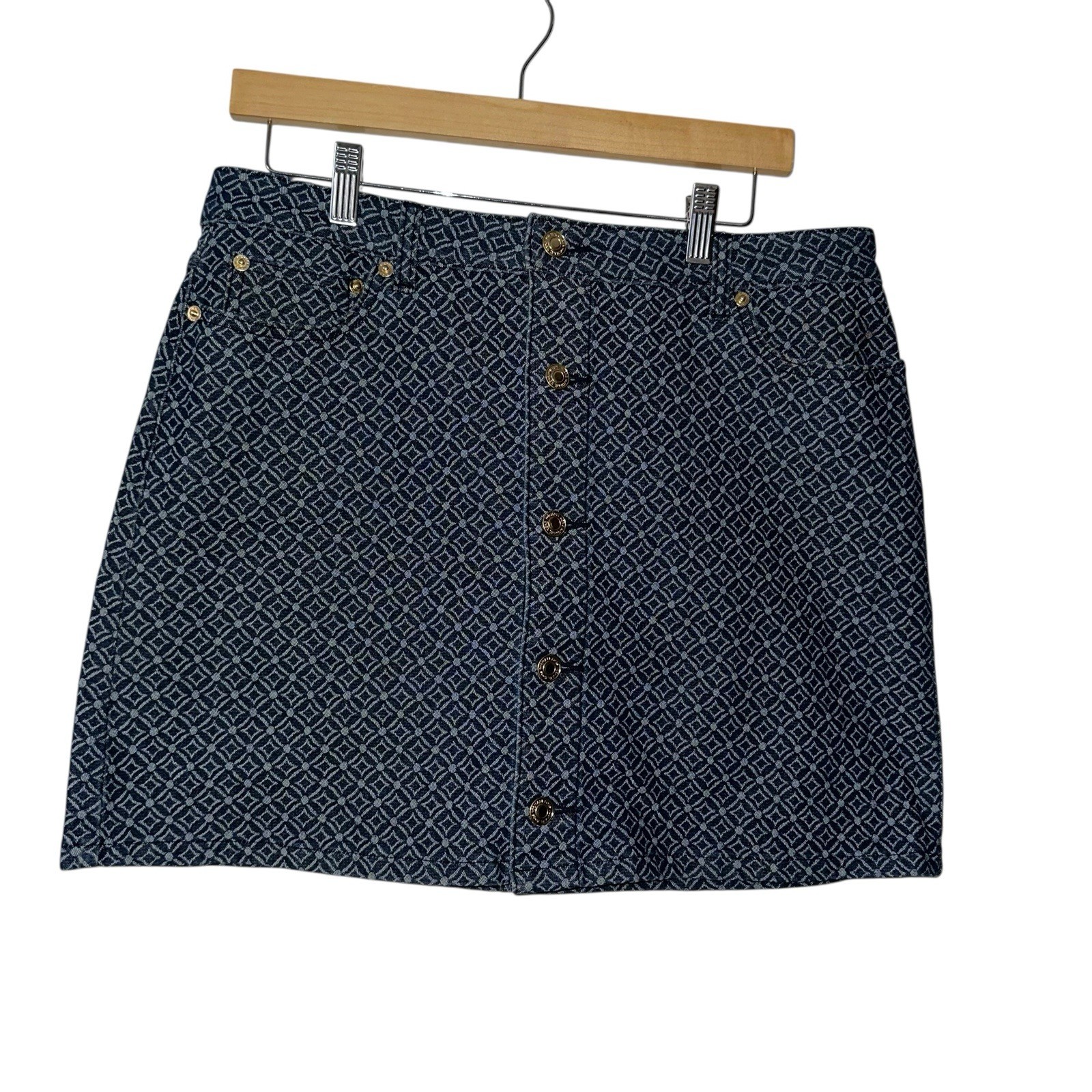 Michael Kors Women’s 10 Skirt Blue Mini Comfort Stretch Pencil