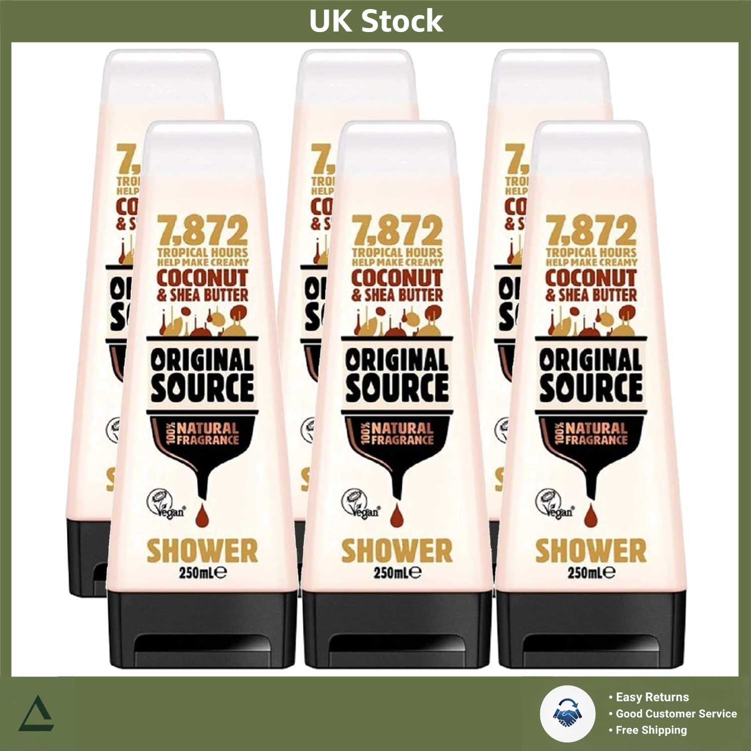 Nourishing Coconut & Shea Butter Shower Gel 250ml Pack of 6 Luxurious Wash