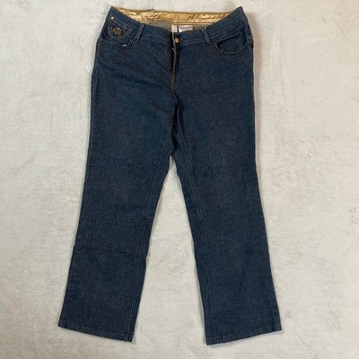 Vintage Dereon Jeans Women s Sz 18 Dark Wash Embroidered Back Pockets Beyoncé