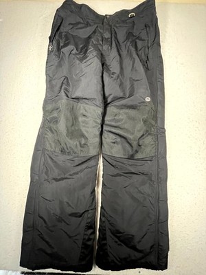 Y2K Slalom Snow Pants Mens Large Black Ski Fleece Insulated Winter Outdoor Gear