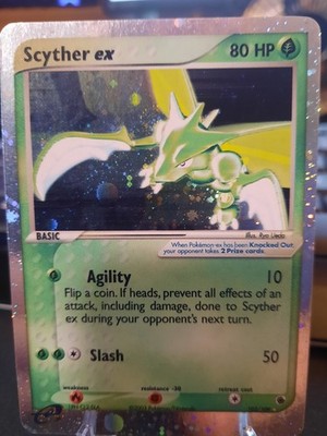 Scyther EX 102/109 Ruby and Sapphire Holo LP-LightPlay Pokemon Card