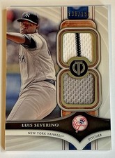 Luis Severino Game Used Dual Relic /150 2018 Topps Tribute Stamp of Approval