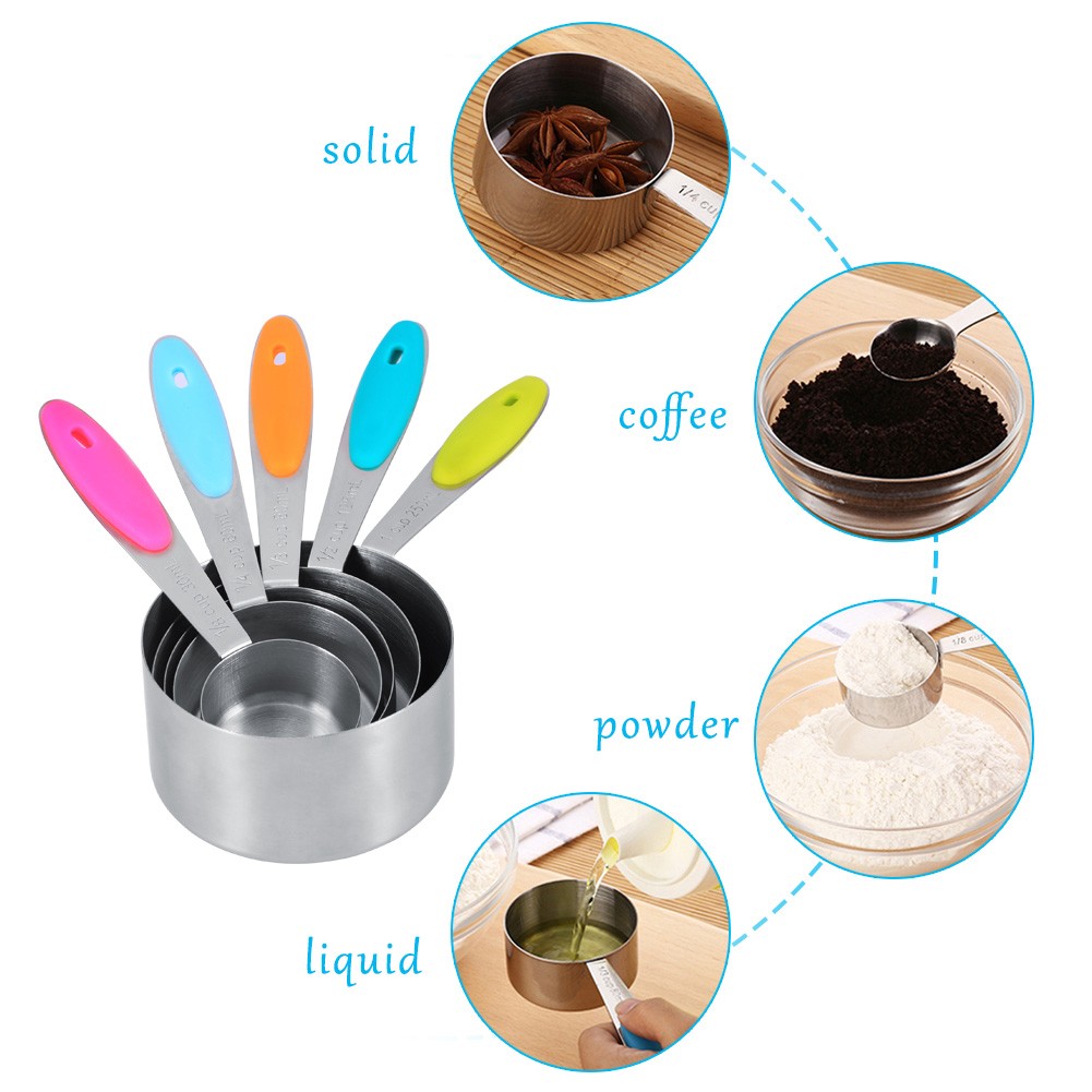 Ejoyous 10-Piece Stainless Steel Measuring Cups Set For Accurate Baking Use For