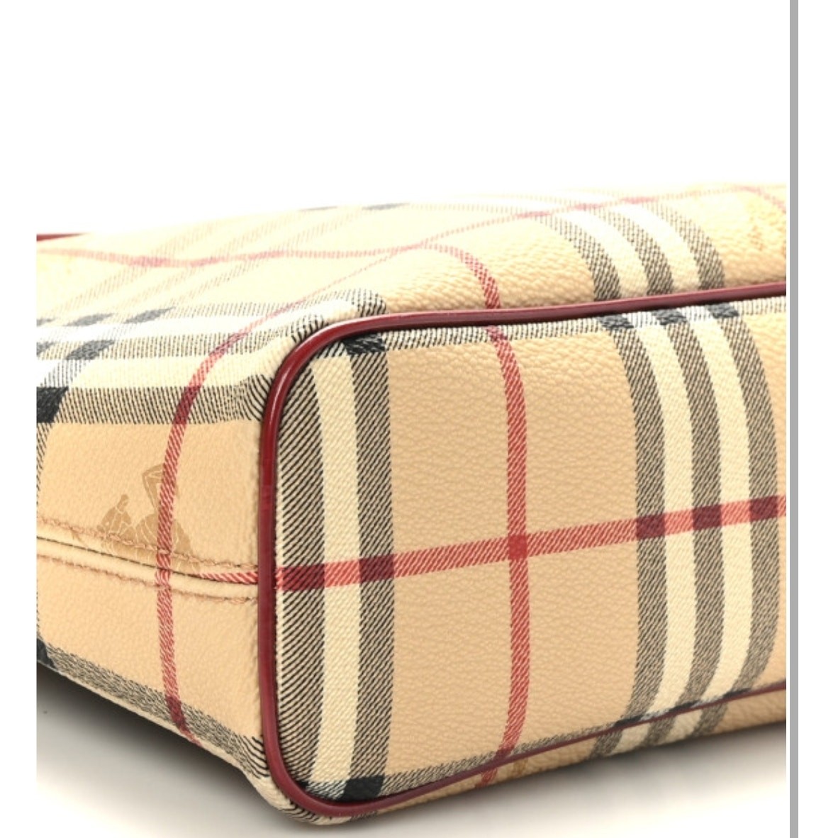 vintage BURBERRY Haymarket Check Shoulder Bag Burgundy/Red