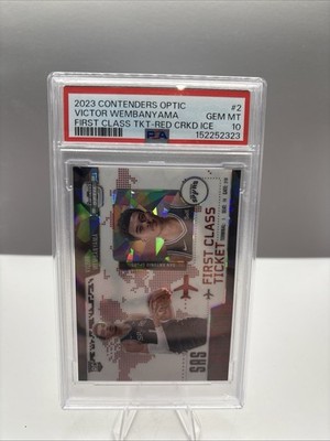 2023-24 Panini - First Class Ticket Victor Wembanyama #2  Red Cracked Ice /175