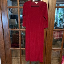 Coldwater Creek Elegant Red Long Sleeve Dress