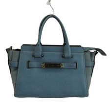 Coach Swagger 27 with Tea Rose Detail Handbag Shoulder 2WAY Leather Suede Blue 2