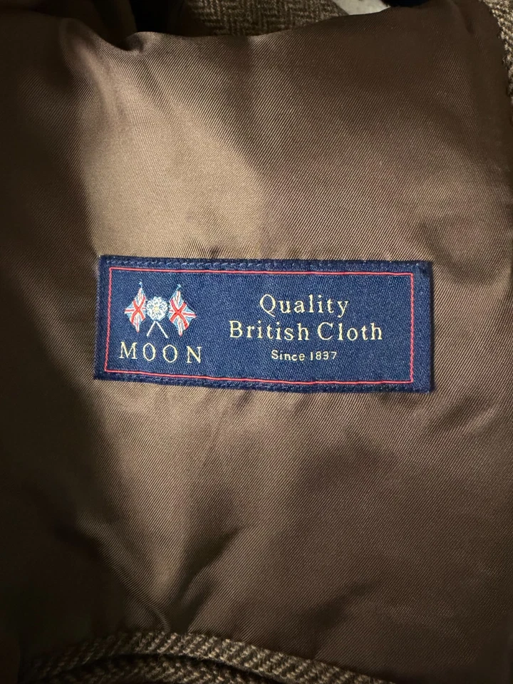 J. Blazer Crew Ludlow 44R Abrigo Deportivo Marrón Espiga Luna Lana Británica Foto 4 de 4