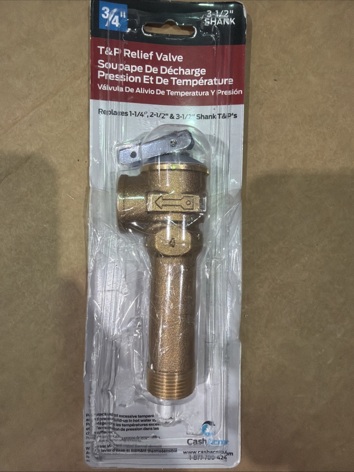 Cash Acme 3/4 in. Bronze NCLX-A Temperature and Pressure Relief Valve
