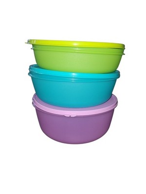 Tupperware Aloha Bowls 3pc Set Serving Nesting Storing 4 Liter 3 L & 2L  Exotic