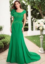 570 Jovani Emerald Beading Wedding Prom Evening Gown Style MC34567 Size: 0