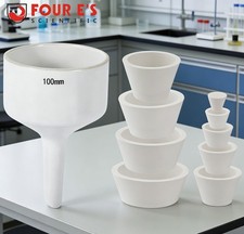 Ceramic Buchner Filter Funnel Kit 100mm Lab Porcelain Funnels Flask Adapter New