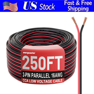 250FT LOW VOLTAGE 16/2 LANDSCAPE WIRE BURIAL COPPER CABLE OUTSIDE LIGHTI 2 CORE