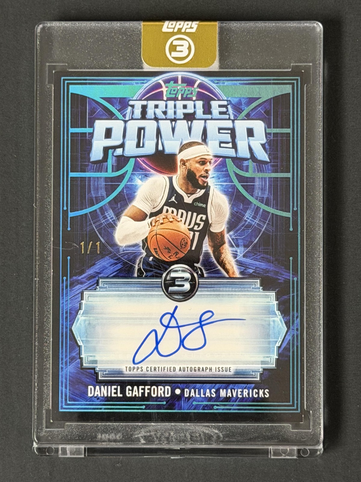 2025-26 Topps 3 #TP-DG Daniel Gafford Triple Power Autos Platinum 1/1