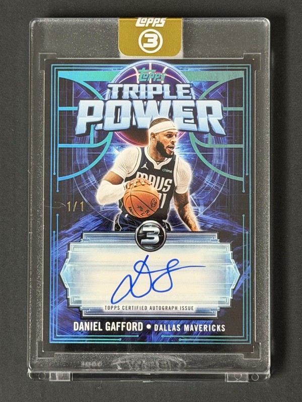 2025-26 Topps 3 #TP-DG Daniel Gafford Triple Power Autos Platinum 1/1