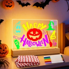 LED Acrylic Message Board 11.8"x7.9" Light-Up Dry Erase Board - Rechargeable ...