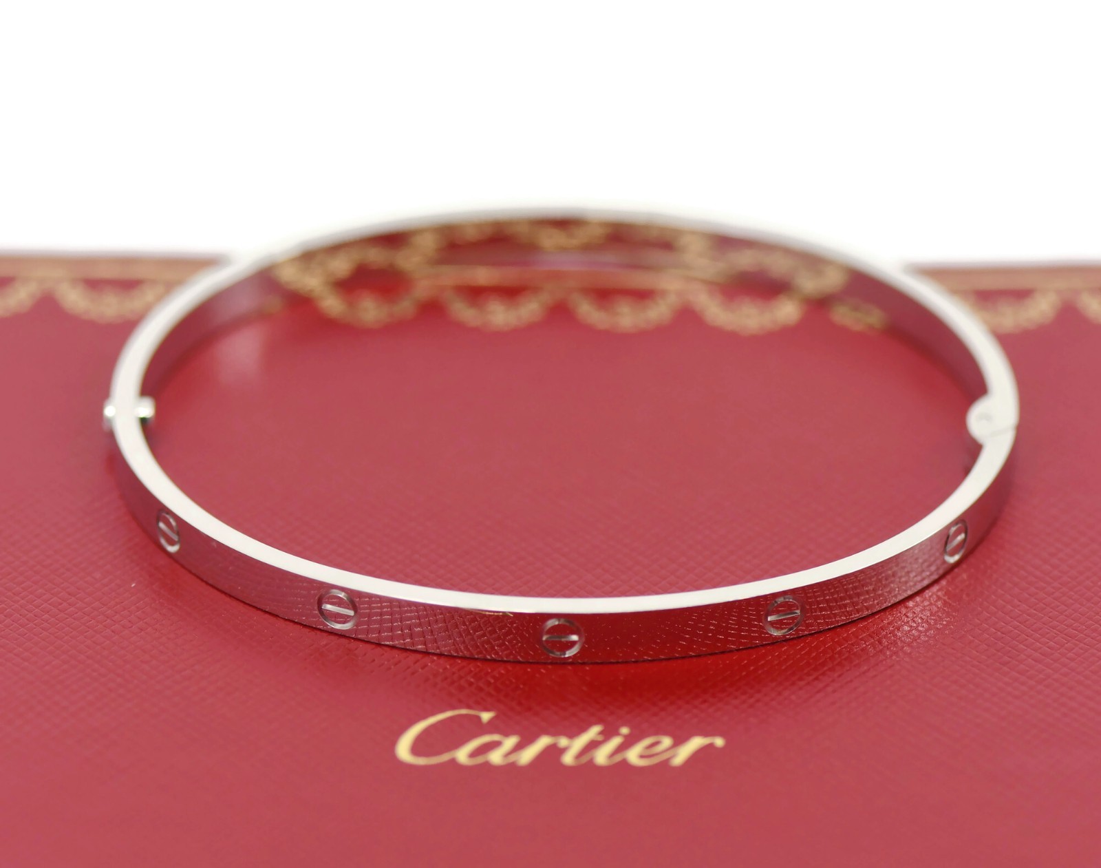 Cartier Medium 18K White Gold Love Bracelet Size 21