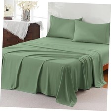 Sheet Set,3 Pieces Hotel Luxury Breathable Soft Microfiber Twin Sage Green