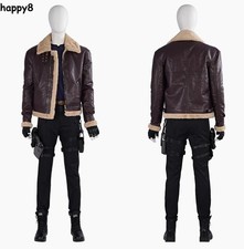 Game Resident Evil 4 Remake Leon Cosplay Costume T-shirt Pants Coat Full Outfit