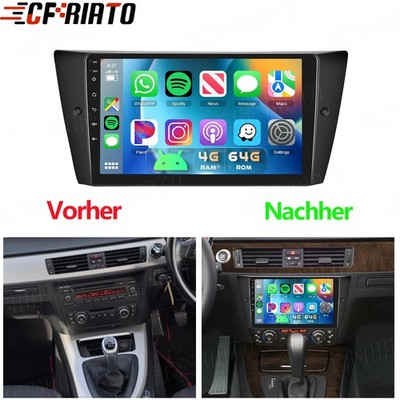 4+64GB Android 15 Autoradio Für BMW 3er E90 E91 E92 E93 9'' Carplay GPS Navi RDS
