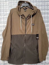 Billabong Abner Full Zip Hoodie Men's Medium Color Block Brown Gray Fleece