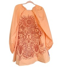 ASOS EDITION Dress Womens 10 Orange Floral Embroidered Cutout Swing Mini Boho