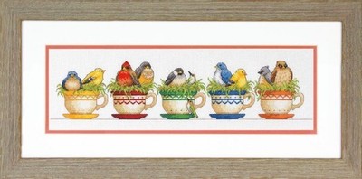 Dimensions Counted Cross Stitch Kit Teetasse Vögel