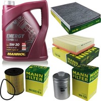 MANN-FILTER Inspektionspaket Mannol 5L Energy Combi Ll 5W-30 FüR Vw Passat