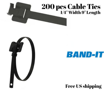Band-It Stainless Steel Cable Tie 1/4'' Width 9'' Length 200pcs Total