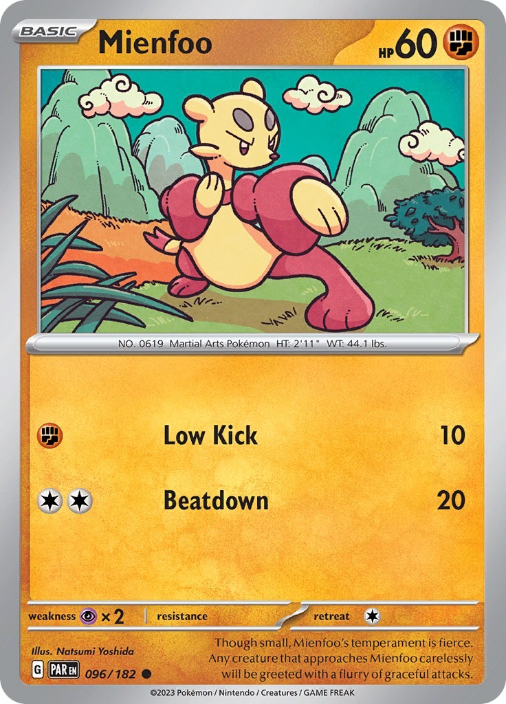 Mienfoo PAR 096/182 Pokémon SV04: Paradox Rift Common EN NM