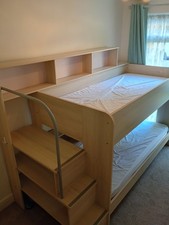 Happy Beds Bibop Wooden Storage Bunk Bed For Kids With Steps