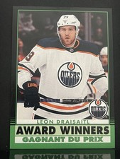 2020-21 O Pee Chee Black Border Art Ross Trophy-Leon Draisaitl-Serial #74 of 100