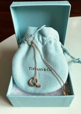 Tiffany Co Elsa Peretti Alphabet Diamond Pendant Sterling Silver Letter A 16in