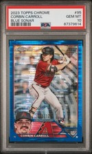 Corbin Carroll 2023 Topps Chrome Blue Sonar Refractor /125 RC #95 PSA 10