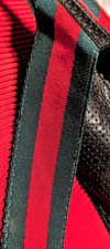 Gucci Mens Red Green Web Stripe Logo Thong Sa...