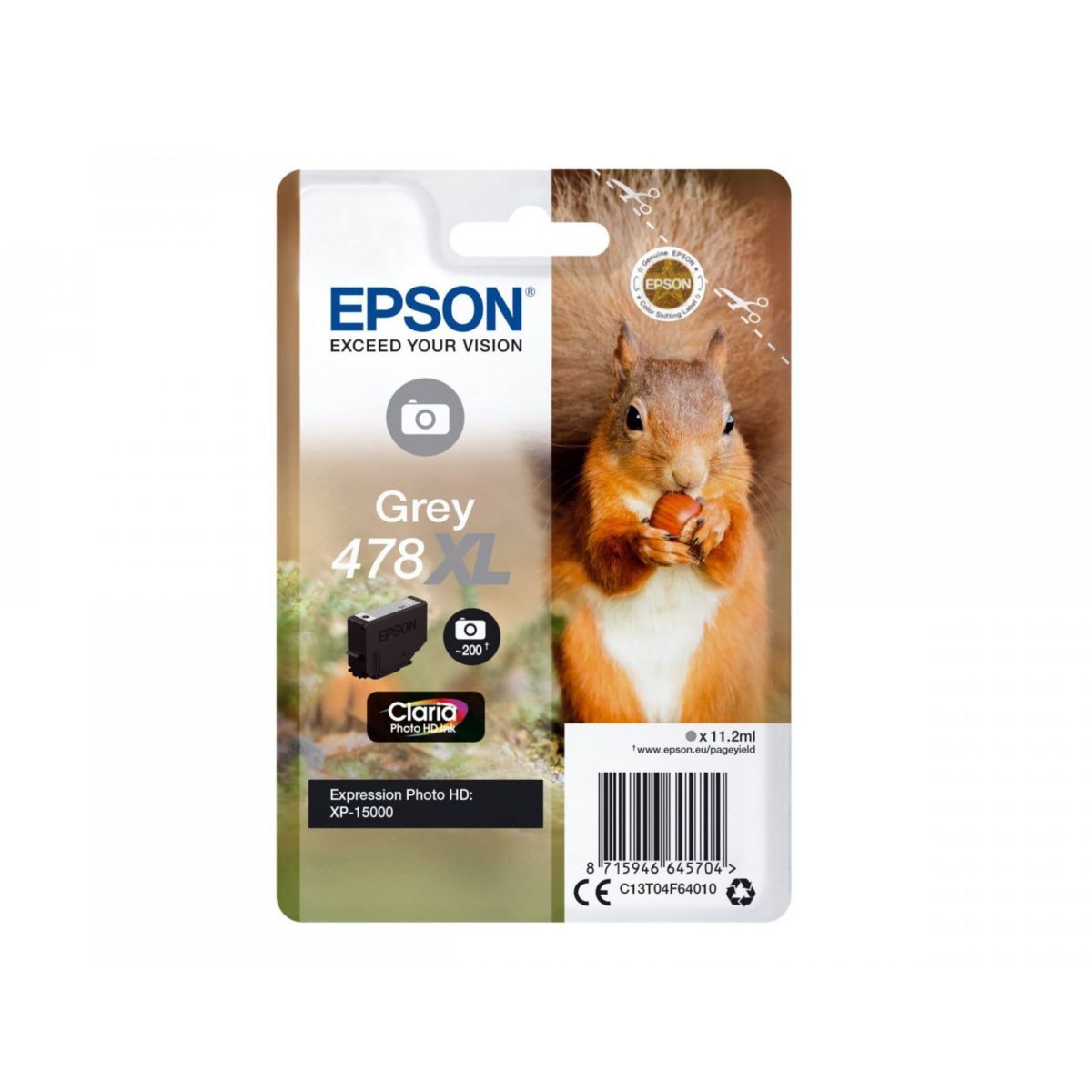 Encre EPSON 478 Gris XL série Écureuil pour réussir vos tirages photo monochromes