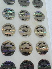 1000 CUSTOM PRINTED .50 INCH ROUND HOLOGRAM LABELS STICKERS SEALS TAMPER VOID