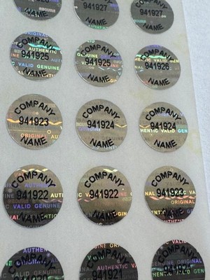 1000 CUSTOM PRINTED .50 INCH ROUND HOLOGRAM LABELS STICKERS SEALS TAMPER VOID