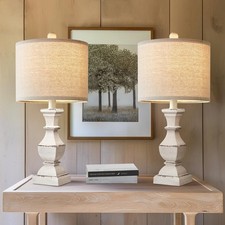 20.5" Retro Table Lamps Set of 2 Nightstand Lamp for Bedroom Vintage Rustic T...