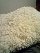 White faux fur throw Pillow