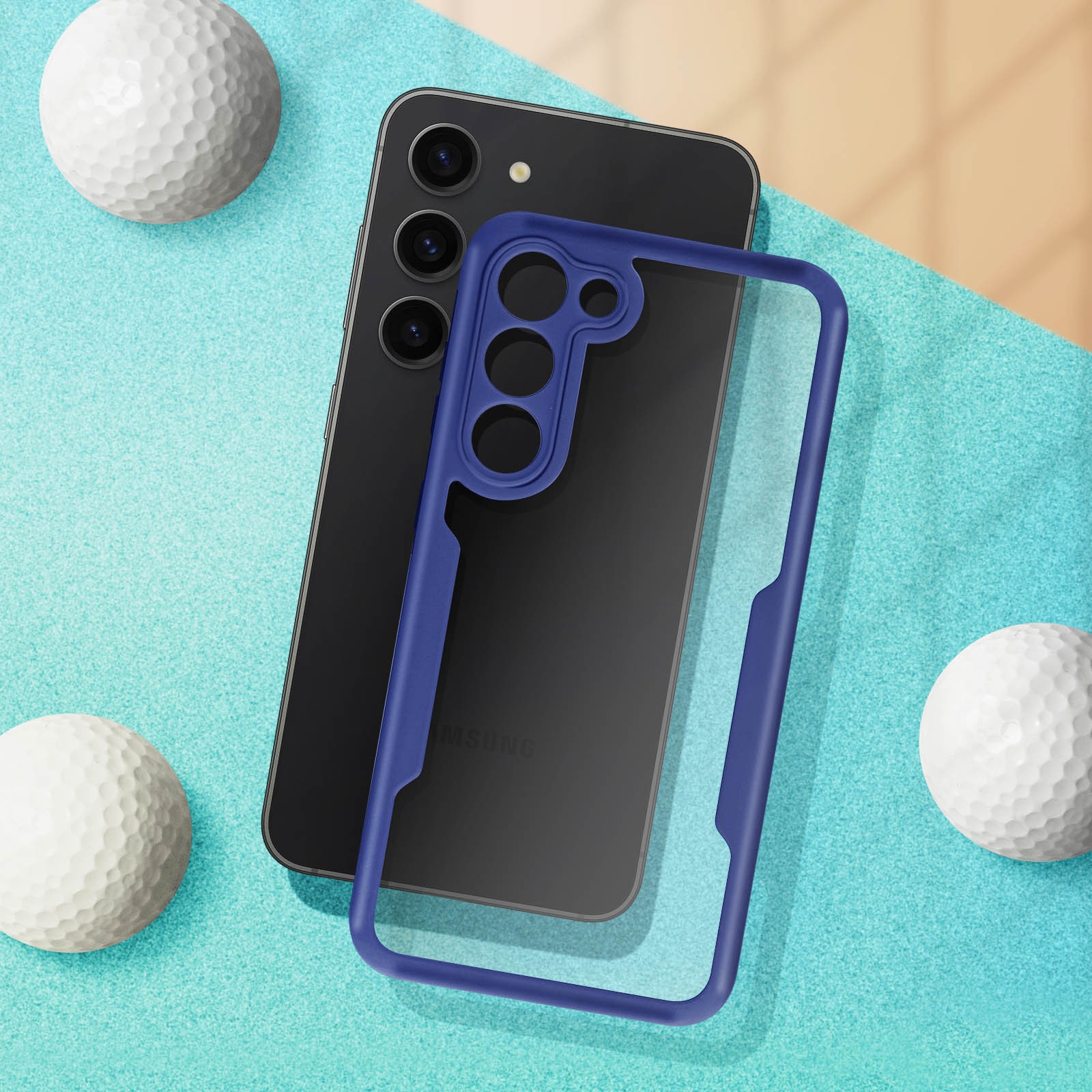 Coque Galaxy S23 Plus Avizar silicone hybride antichoc bleu marine - 3